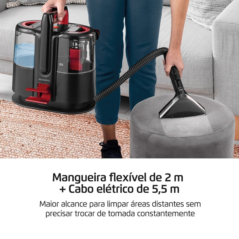 Extratora e Higienizadora Mondial Portátil EXP-01-R 1650W Extratora e Higienizadora Mondial Portátil EXP-01-R 1650W